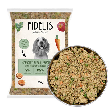 gekochtes Frische-Menü Veggie mit Süßkartoffel, Erbsen und Apfel (500g)